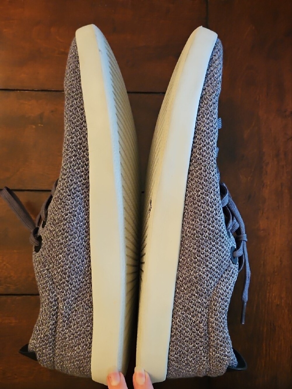 allbirds Men's Gray Knit Sneakers with Black Eyelets - Picture 3 of 4